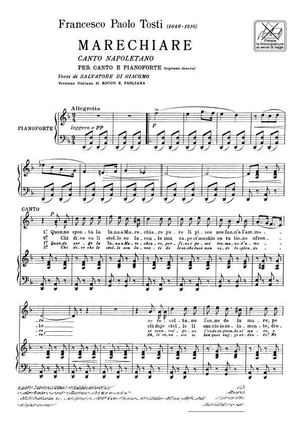 Marechiare (Soprano - Tenore) - pro zpěv a klavír